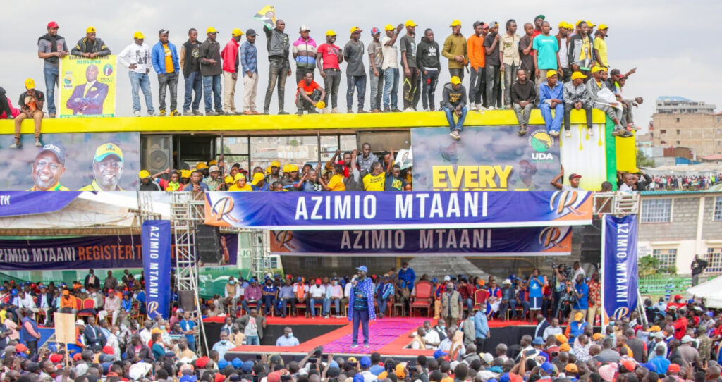 Political campaign rallies collage