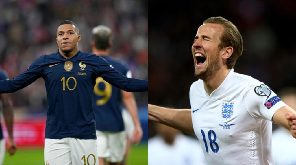 Kylian Mbappe and Marcus Rashford celebrating after scoring goals in the previous matches