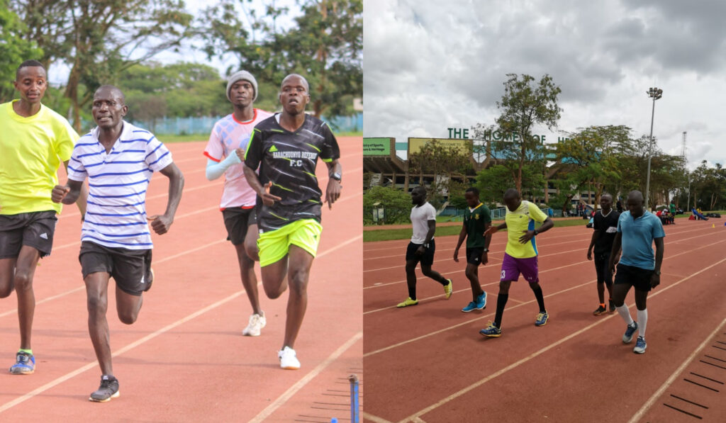 Kenyan Division one referees undergoing Physical test